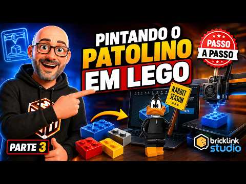 Eu pintei o Patolino de LEGO! (Impressão 3D e Pintura)